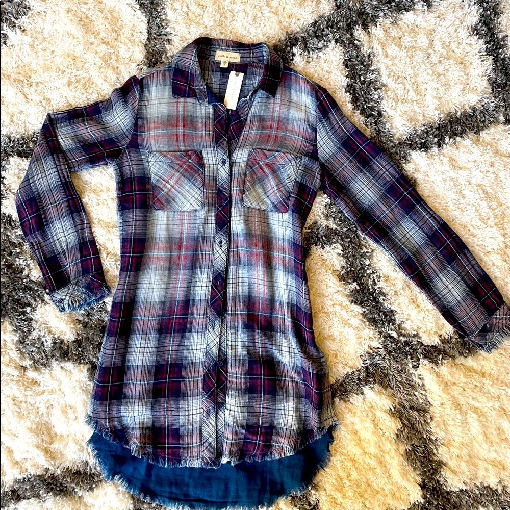 Anthropologie, CLOTH & STONE-flannel shirt dress-NWT
